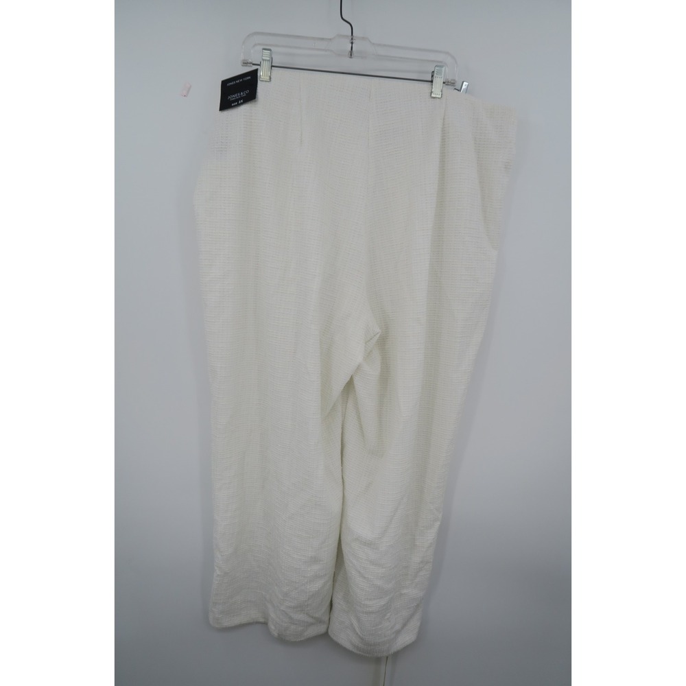 JONES NEW YORK Womens White Textured Pants Pearl Embellished Pockets Size 2X - Picture 5 of 8